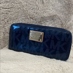Michael Kors Shiny Dark Blue Wallet